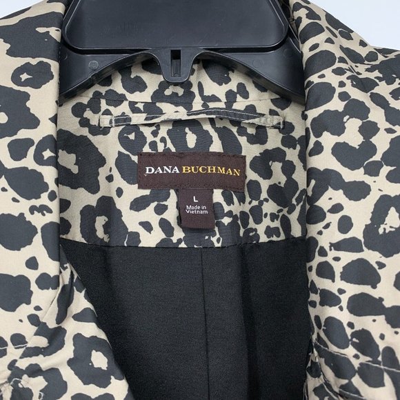 Dana Buchman Trench Coat Leopard Print Double Breasted Jacket - Picture 3 of 14